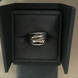 Yurman silver 18c gold double x crossover ring NEW
